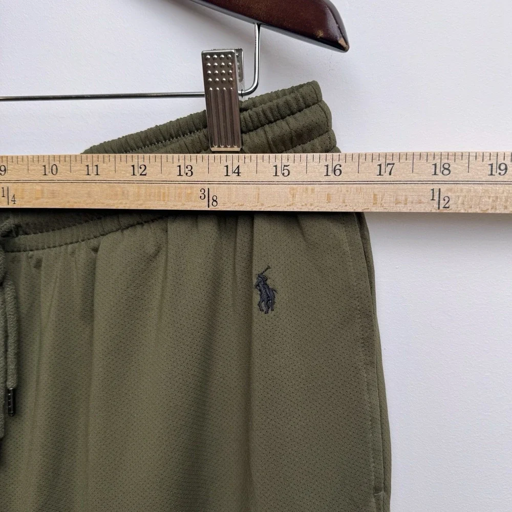 Polo Ralph Lauren Mesh Jogger Pants‎ Large Men's Olive Adjustable Waist Pockets
